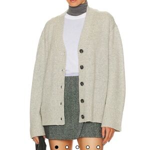Revolve L’academie Nalo Button Cardigan in Light Heather Grey XXS